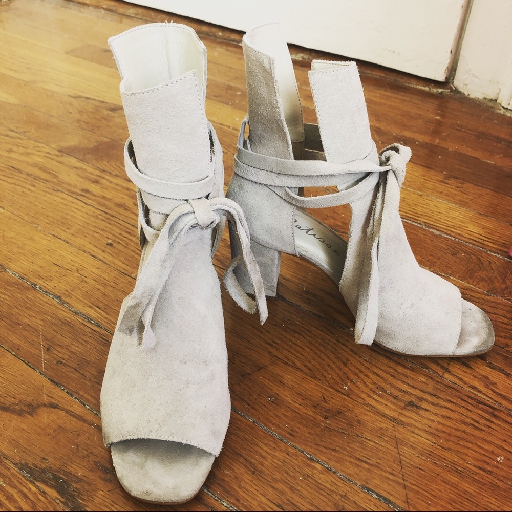 Peep toe booties